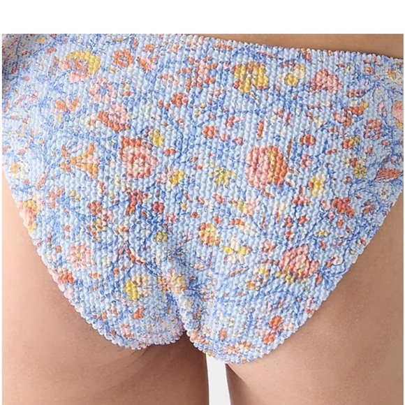 J Crew Scrunchie Hipster Bikini Bottom Blue Afternoon Floral L(12-14) NWT - Picture 3 of 6